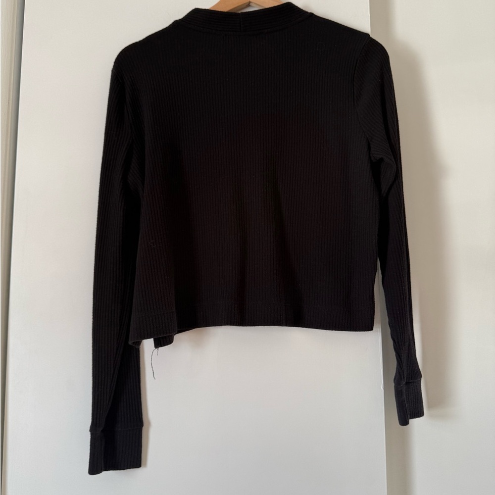 LOFT Black Ribbed Cardigan - Picture 7 of 7